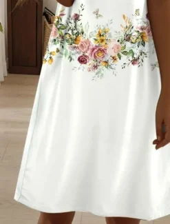 Sale Women's Mini Dress Casual Dress Elegant Tropical Hawaiian Daily Regular Fit Floral Short Sleeve Crew Neck Pearl Black Pink Blue Summer Women Spring Dresses|T Shirt Dresses