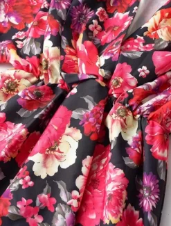 Women's Mini Dress Casual Dress A Line Dress Stylish Casual Vacation Daily Regular Fit Floral 3/4 Length Sleeve V Neck Black Red Summer Spring Women Spring Dresses
