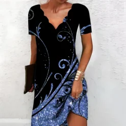 New Women's Mini Dress Casual Dress Petite Dress Sundress Shift Dress Fashion Stylish Basic Vacation Daily Date Regular Fit Floral Short Sleeve Sweetheart Black And White Black White Red Women Casual Dress