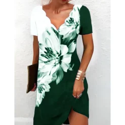 New Women's Mini Dress Casual Dress Petite Dress Sundress Shift Dress Fashion Stylish Basic Vacation Daily Date Regular Fit Floral Short Sleeve Sweetheart Black And White Black White Red Women Casual Dress