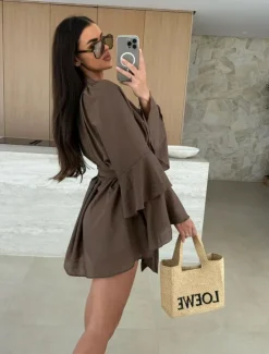 Women's Mini Dress Casual Dress Spring Dress Elegant Casual Daily Regular Fit Solid Color Long Sleeve V Neck Black White Pink Red Fall Women White Dresses