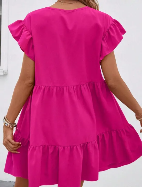 Clearance Women's Mini Dress Casual Dress Summer Dress Elegant Fashion Outdoor Holiday Date Regular Fit Plain Short Sleeve Crew Neck Black Blue Rose Red Summer Spring Women Work Dresses