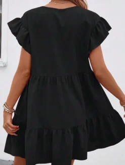 Clearance Women's Mini Dress Casual Dress Summer Dress Elegant Fashion Outdoor Holiday Date Regular Fit Plain Short Sleeve Crew Neck Black Blue Rose Red Summer Spring Women Work Dresses