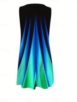 Sale Women's Mini Dress Casual Dress Sundress Tank Dress Vacation Casual Vacation Daily Regular Fit Ombre Sleeveless Crew Neck Summer Women Sundresses