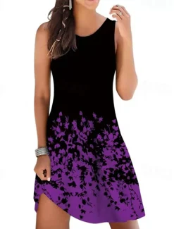 Sale Women's Mini Dress Casual Dress A Line Dress Floral Dress Summer Dress Stylish Casual Vacation Daily Date Regular Fit Floral Sleeveless V Neck White Red Purple Light Blue Summer Women Floral Dresses