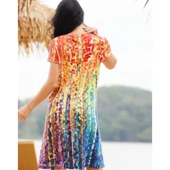 Online Women's Mini Dress Casual Dress Ombre Floral Print V Neck Daily Vacation Short Sleeve Summer Spring Women T Shirt Dresses