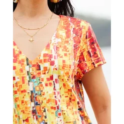 Online Women's Mini Dress Casual Dress Ombre Floral Print V Neck Daily Vacation Short Sleeve Summer Spring Women T Shirt Dresses