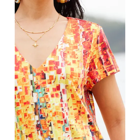 Online Women's Mini Dress Casual Dress Ombre Floral Print V Neck Daily Vacation Short Sleeve Summer Spring Women T Shirt Dresses