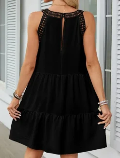 Online Women's Mini Dress Casual Dress Tank Dress Basic Casual Vacation Daily Regular Fit Plain Sleeveless Crew Neck Black White Navy Blue Fuchsia Summer Women Sundresses