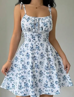 Women's Mini Dress Casual Dress Floral Dress Summer Dress Fashion Outdoor Holiday Date Regular Fit Floral Sleeveless Spaghetti Strap Summer Spring Women Spring Dresses