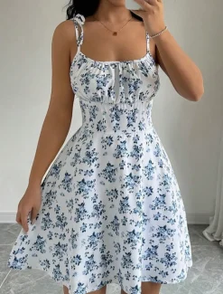 Women's Mini Dress Casual Dress Floral Dress Summer Dress Fashion Outdoor Holiday Date Regular Fit Floral Sleeveless Spaghetti Strap Summer Spring Women Spring Dresses