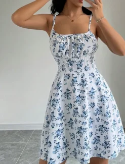 Women's Mini Dress Casual Dress Floral Dress Summer Dress Fashion Outdoor Holiday Date Regular Fit Floral Sleeveless Spaghetti Strap Summer Spring Women Spring Dresses