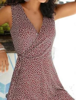 Discount Women's Mini Dress Casual Dress A Line Dress Stylish Casual Vacation Daily Regular Fit Floral Sleeveless V Neck Black Wine Blue Purple Summer Women Sundresses
