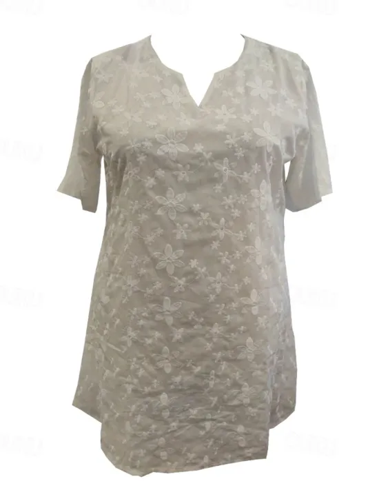 Hot Women's Mini Dress Casual Dress Classic Modern Outdoor Vacation Holiday Regular Fit Flower Half Sleeve V Neck Summer Women White Dresses