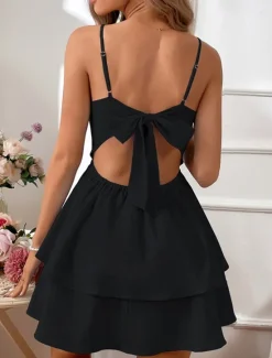 New Women's Mini Dress Casual Dress Sexy Dress Summer Dress Slip Dress Fashion Outdoor Party Holiday Regular Fit Plain Sleeveless Spaghetti Strap Black Blue Green Summer Spring Women Sundresses
