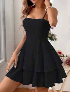 New Women's Mini Dress Casual Dress Sexy Dress Summer Dress Slip Dress Fashion Outdoor Party Holiday Regular Fit Plain Sleeveless Spaghetti Strap Black Blue Green Summer Spring Women Sundresses
