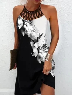 Best Women's Mini Dress Casual Dress Summer Dress Slip Dress Hawaiian Casual Vacation Daily Beach Regular Fit Floral Feather Sleeveless Strap Summer Women Spring Dresses|Sundresses