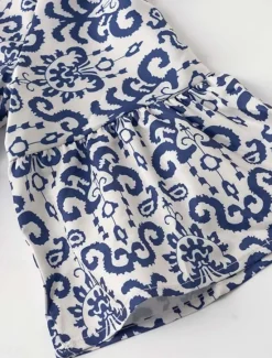 Sale Women's Mini Dress Casual Dress Boho Chic Dresses A Line Dress Boho Dress Bohemia Vintage Vacation Daily Regular Fit Floral 3/4 Length Sleeve Notched Neck Pink Blue Summer Women Floral Dresses