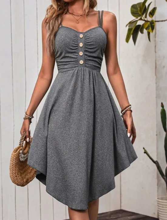 New Women's Mini Dress Casual Dress Slip Dress Basic Casual Vacation Daily Regular Fit Plain Sleeveless Strap Summer Women Sundresses