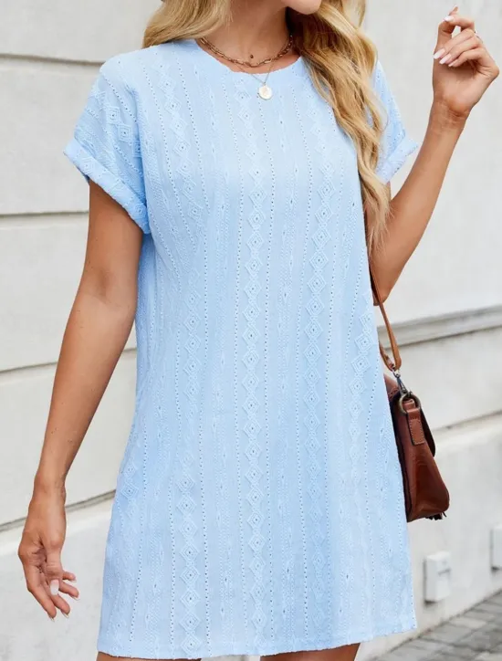 Discount Women's Mini Dress Casual Dress T Shirt Dress Tee Dress Stylish Basic Casual Vacation Daily Regular Fit Plain Short Sleeve Crew Neck Pink Sky Blue Orange Gray Summer Women T Shirt Dresses