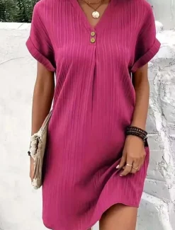 Discount Women's Mini Dress Corset Dress T Shirt Dress Tee Dress Shift Dress Casual Vacation Daily Regular Fit Graphic Short Sleeve V Neck Black Pink Wine Blue Summer Women T Shirt Dresses