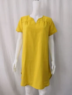 Hot Women's Mini Dress Cotton Linen Dresses Casual Dress Elegant Stylish Basic Vacation Work Daily Regular Fit Plain Short Sleeve V Neck White Yellow Blue Green Summer Spring Women Dresses