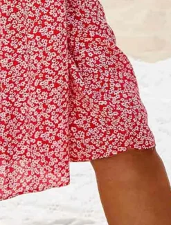 Online Women's Mini Dress Fit And Flare Dress Casual Outdoor Going out Regular Fit Floral Short Sleeve Crewneck Light Blue Yellow Red Dark Blue Summer Spring Women Vacation Dresses