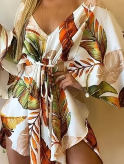 Clearance Women's Mini Dress Floral Dress Print Dress Fashion Modern Outdoor Vacation Holiday Regular Fit Flower Long Sleeve V Neck Black And White Yellow Light Green Pink Summer Women Floral Dresses