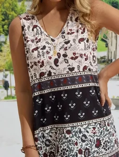 Outlet Women's Mini Dress Floral Dress Boho Dress Print Dress Fashion Classic Modern Vacation Daily Holiday Regular Fit Flower Sleeveless V Neck Summer Women Floral Dresses