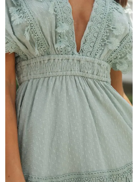 New Women's Mini Dress Graduation Dress Fashion Modern Birthday Date Going out Regular Fit Plain Short Sleeve V Neck Summer Women Vacation Dresses