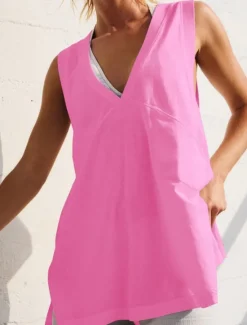 Outlet Women's Mini Dress Graduation Dress Casual Dress Summer Dress Stylish Casual Vacation Daily Date Regular Fit Plain Sleeveless V Neck Light Pink Black White Pink Summer Women White Dresses