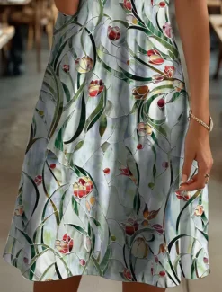 Clearance Women's Mini Dress Knit Dress Casual Dress T Shirt Dress Tee Dress Sundress Vacation Casual Beach Regular Fit Floral Graphic Short Sleeve V Neck Summer Women Vacation Dresses
