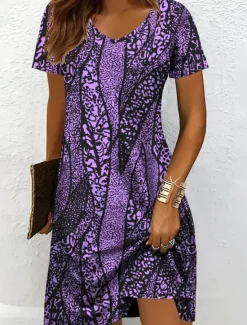 Clearance Women's Mini Dress Knit Dress Casual Dress T Shirt Dress Tee Dress Sundress Vacation Casual Regular Fit Graphic Geometric Abstract Short Sleeve V Neck Black And White Yellow Pink Red Summer Spring Women Vacation Dresses