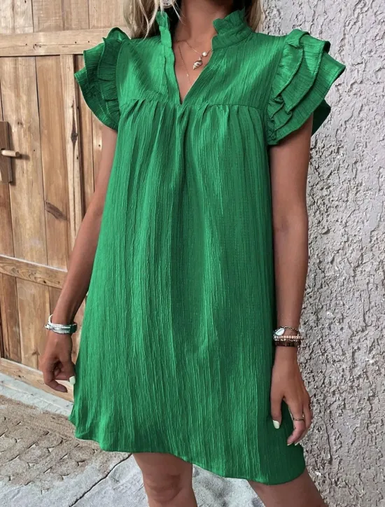 Women's Mini Dress Linen-Inspired Dresses White Dress Casual Dress Tank Dress Streetwear Casual Vacation Street Holiday Regular Fit Short Sleeve Split Neck Black White Red Green Summer Women Dresses|White Dresses