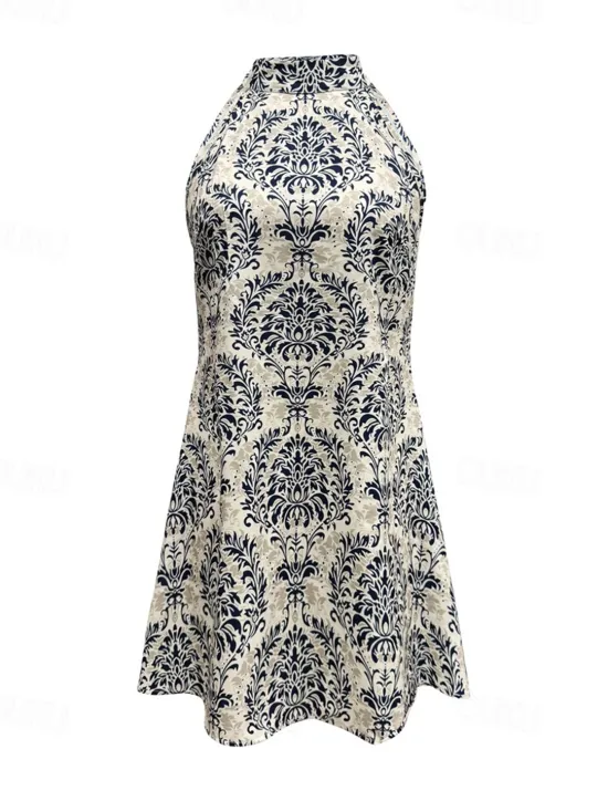 Hot Women's Mini Dress Petite Dress Casual Dress Summer Dress Boho Dress Elegant Hawaiian Stylish Vacation Daily Date Regular Fit Floral Sleeveless Halter Neck Summer Women Spring Dresses