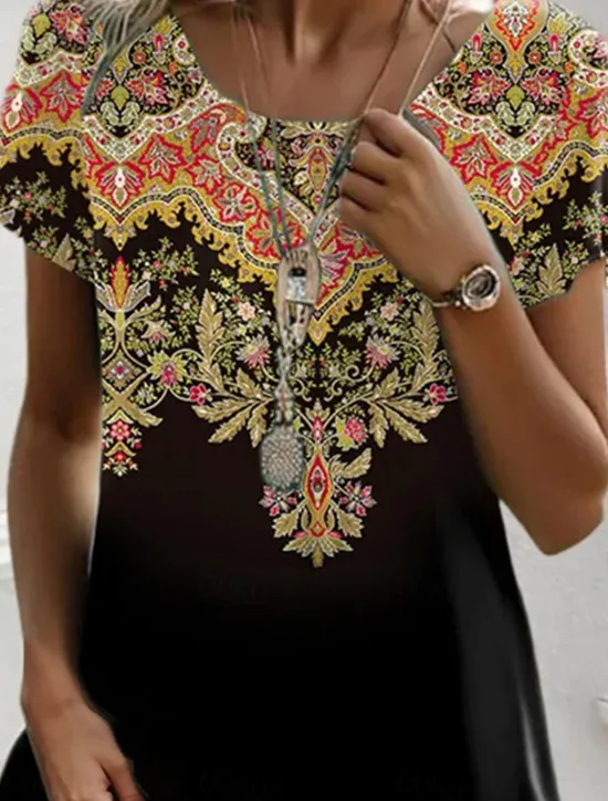 Online Women's Mini Dress Petite Dress T Shirt Dress Tee Dress A Line Dress Summer Dress Stylish Casual Vacation Daily Holiday Loose Fit Graphic Short Sleeve Crew Neck Summer Women Casual Dress