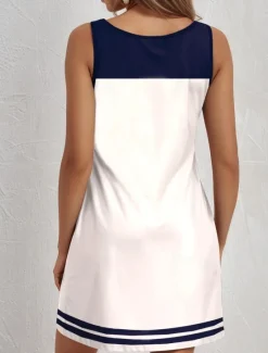 Best Women's Mini Dress Petite Dress Petite Dress Sundress A Line Dress Tank Dress Casual Vacation Daily Beach Loose Fit Heart Rose Flag Sleeveless Crew Neck White Red Royal Blue Blue Summer Women Sundresses