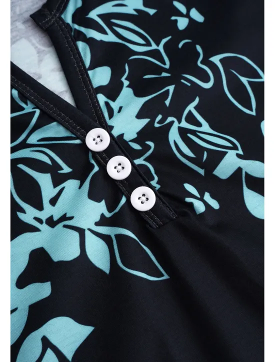 Sale Women's Mini Dress Petite Dress T Shirt Dress Tee Dress Sundress Summer Dress Active Fashion Streetwear Outdoor Vacation Street Regular Fit Floral Leaf Sleeveless Split Neck White Pink Blue Women Spring Dresses|T Shirt Dresses