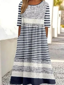 Outlet Women's Mini Dress Petite Dress Casual Dress Sundress Summer Dress Slip Dress Vacation Casual Beach Vacation Loose Fit Graphic Stripe Sleeveless Strap Summer Women T Shirt Dresses
