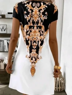 Online Women's Mini Dress Petite Dress T Shirt Dress Tee Dress Sundress A Line Dress Elegant Stylish Vacation Birthday Casual Regular Fit Graphic Color Block Short Sleeve V Neck Summer Women Spring Dresses|T Shirt Dresses