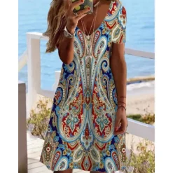 Outlet Women's Mini Dress Petite Dress Petite Dress T Shirt Dress Tee Dress Sundress Summer Dress Active Fashion Streetwear Outdoor Vacation Birthday Regular Fit Floral Short Sleeve V Neck Black Women Spring Dresses|T Shirt Dresses