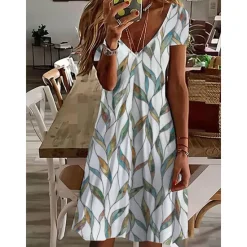 Outlet Women's Mini Dress Petite Dress Petite Dress T Shirt Dress Tee Dress Sundress Summer Dress Active Fashion Streetwear Outdoor Vacation Birthday Regular Fit Floral Short Sleeve V Neck Black Women Spring Dresses|T Shirt Dresses