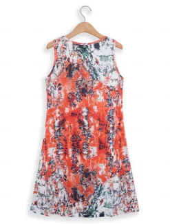 Discount Women's Mini Dress Petite Dress T Shirt Dress Tee Dress Shift Dress Tank Dress Bohemia Stylish Sexy Vacation Casual Beach Regular Fit Floral Sleeveless U Neck Colourful Light Purple Purple Women Sundresses
