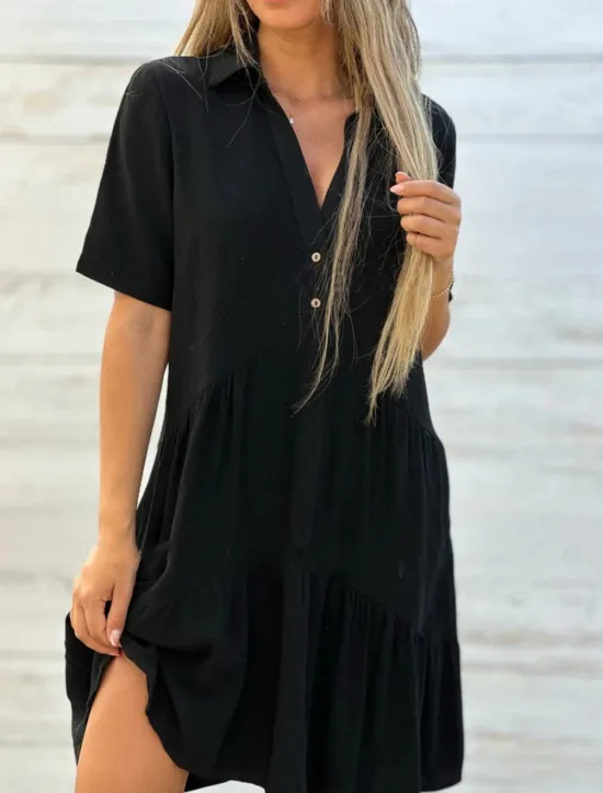 Women's Mini Dress Petite Dress White Dress Shirt Dress Casual Dress Summer Dress Fashion Classic Modern Daily Weekend Regular Fit Plain Half Sleeve Shirt Collar Black White Red Blue Summer Women White Dresses