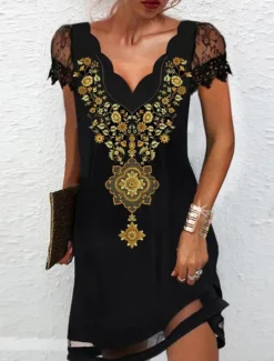 Online Women's Mini Dress Petite Dress Casual Dress Boho Dress Elegant Bohemia Stylish Vacation Daily Date Regular Fit Floral V Neck White Yellow Pink Blue Summer Women Spring Dresses