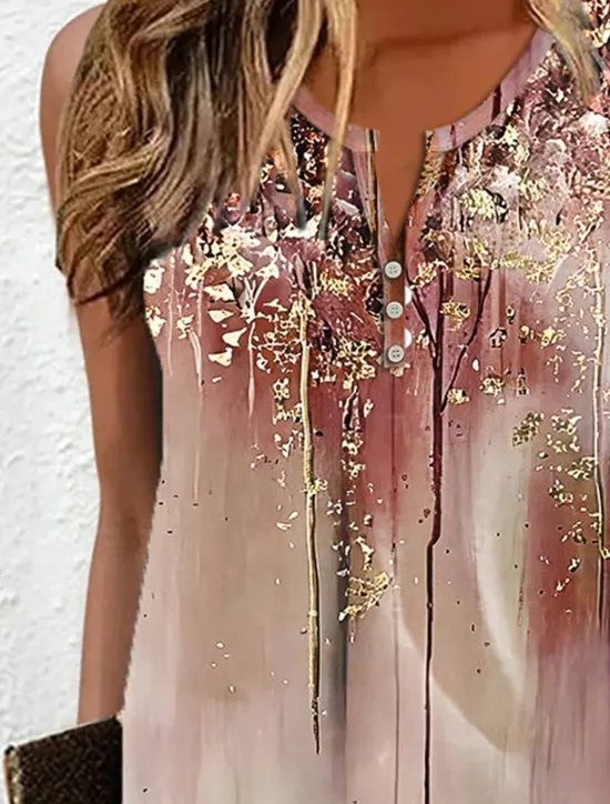 Clearance Women's Mini Dress Petite Dress T Shirt Dress Tee Dress Sundress Summer Dress Active Fashion Streetwear Outdoor Vacation Street Regular Fit Ombre Floral Sleeveless Split Neck Blue Purple Women Spring Dresses|Sundresses