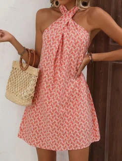 Outlet Women's Mini Dress Petite Dress T Shirt Dress Tee Dress Sundress A Line Dress Elegant Vintage Stylish Vacation Birthday Casual Regular Fit Geometric Sleeveless V Neck Summer Women Sundresses