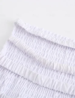 Sale Women's Mini Dress Petite Dress White Dress Summer Dress Elegant Dress Daily Club Summer Dress Regular Fit Plain Pure Color Sleeveless Strapless Cold Shoulder Black White Summer Women White Dresses