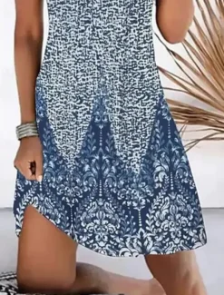 Women's Mini Dress Petite Dress Casual Dress Tank Dress Boho Dress Casual Boho Vacation Daily Regular Fit Floral Sleeveless Crew Neck Summer Women Floral Dresses