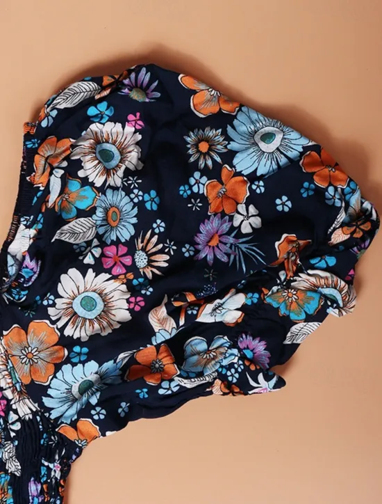 Women's Mini Dress Petite Dress Casual Dress Summer Dress Boho Dress Elegant Stylish Lantern Sleeve Vacation Daily Date Regular Fit Floral Short Sleeve Square Neck Black Pink Blue Summer Women Spring Dresses